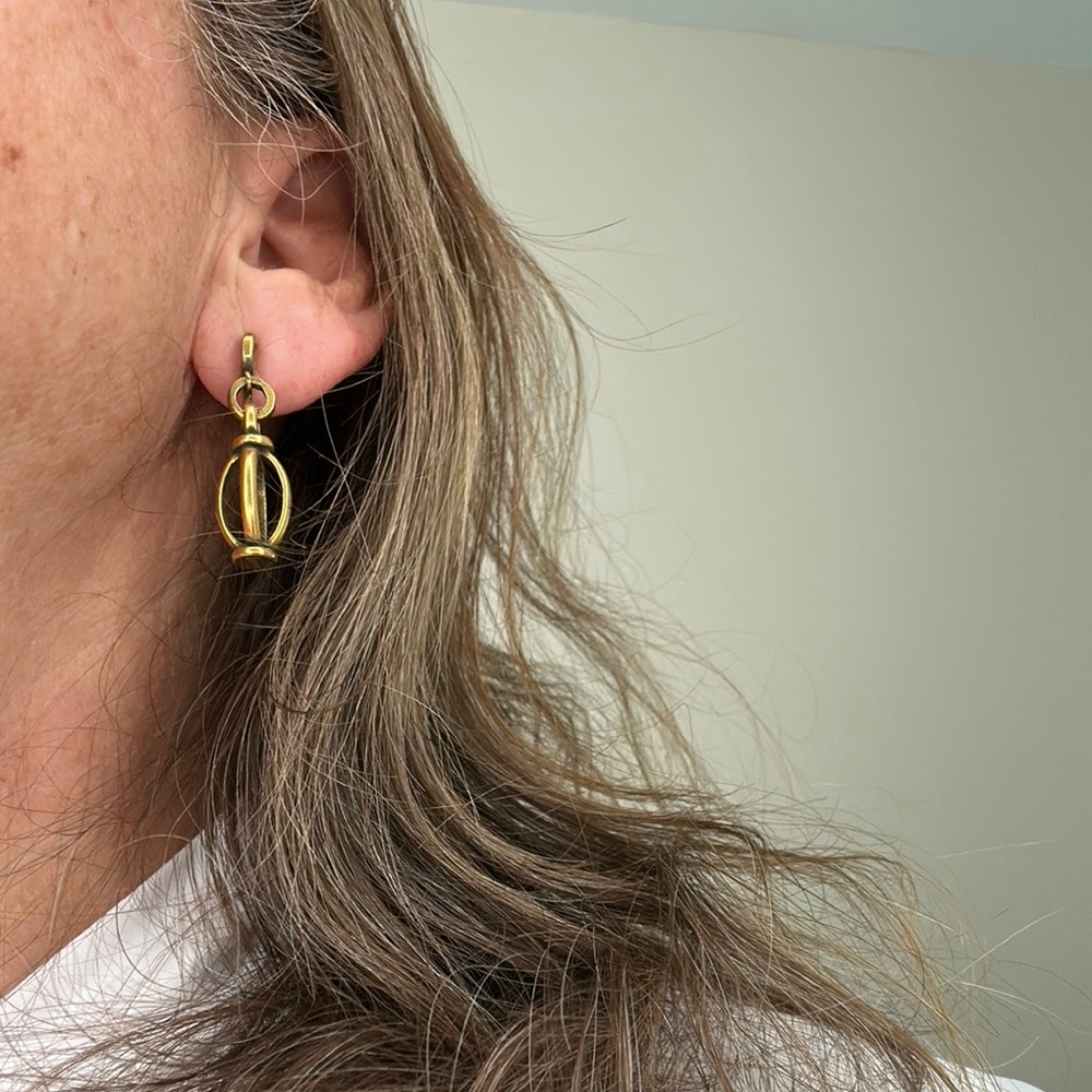 MMA Elegant Brass Tone Birdcage Earrings